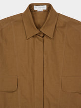 Stella McCartney Pecan Washed Cotton Peplum Shirt Dress