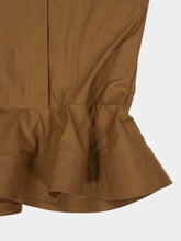 Stella McCartney Pecan Washed Cotton Peplum Shirt Dress