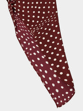 Stella McCartney Burgundy Tie-Neck Polka Dot Silk Midi Dress