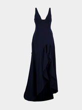 Stella McCartney Ink Sleeveless V-Neck Frill Maxi Dress