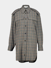 Stella McCartney Grey Melange Utility Wool Shirt Mini Dress