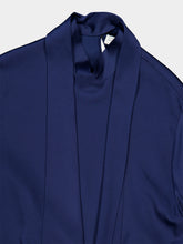 Stella McCartney Navy Blue Draped Satin Midi Dress