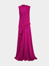Stella McCartney Dark Raspberry Draped Satin Maxi Gown