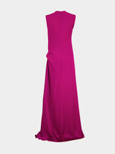 Stella McCartney Dark Raspberry Draped Satin Maxi Gown