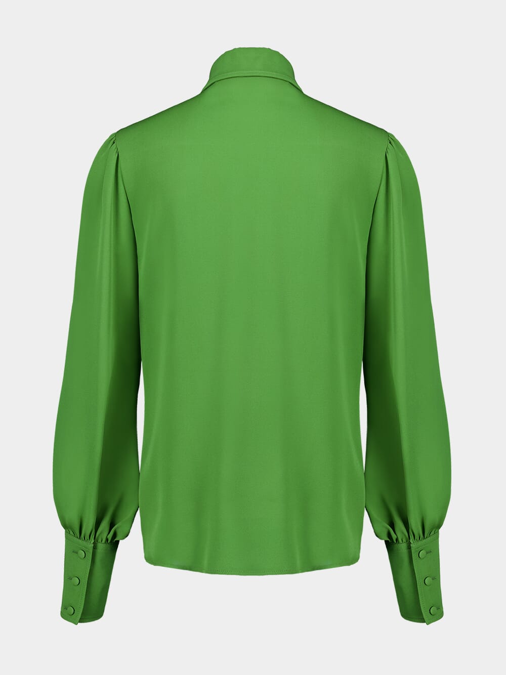 Green Silk Georgette Button-Down Shirt