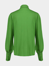 Valentino Garavani Green Silk Georgette Button-Down Shirt