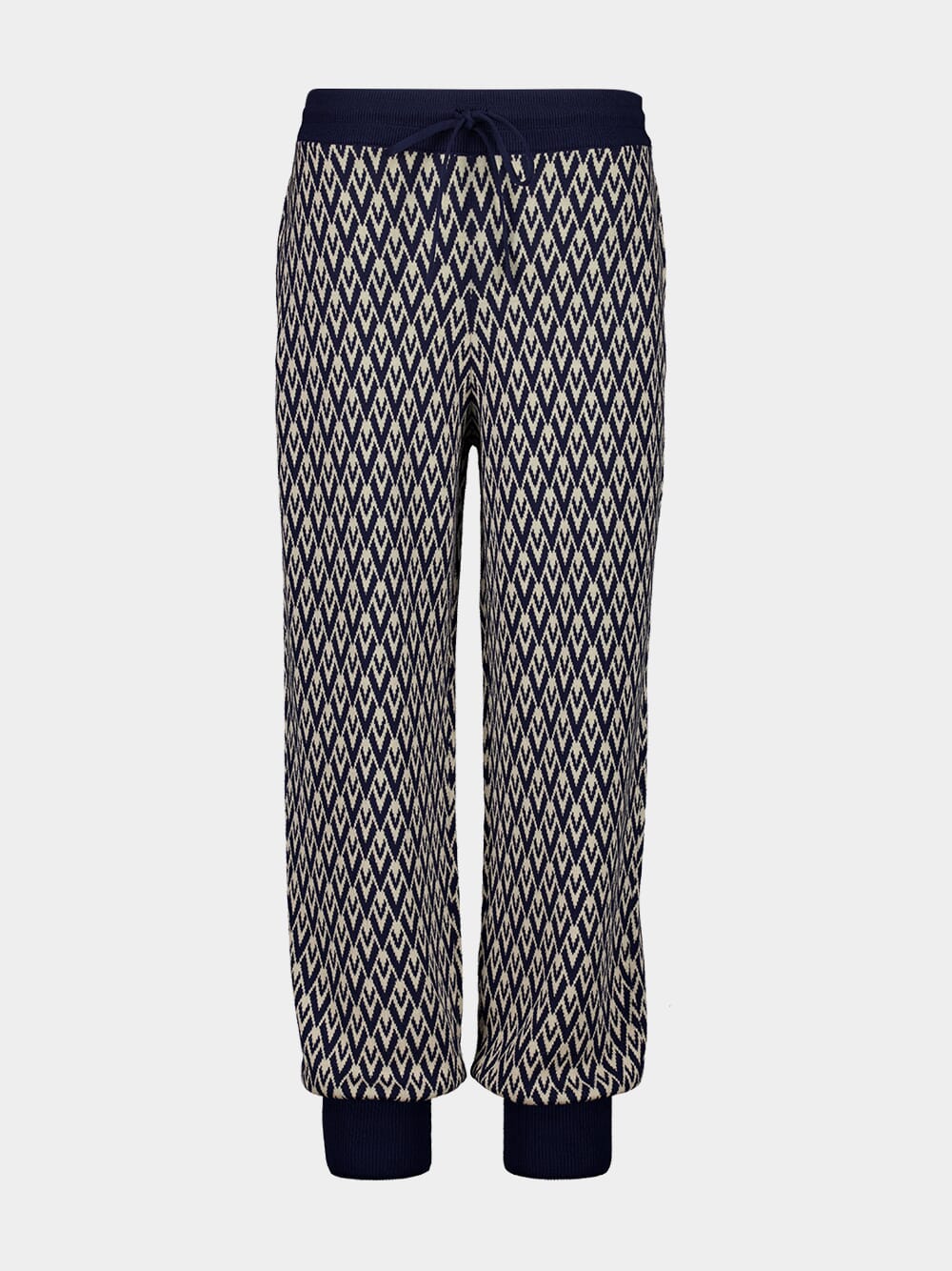 Toute la V Jacquard Wool Knit Trousers