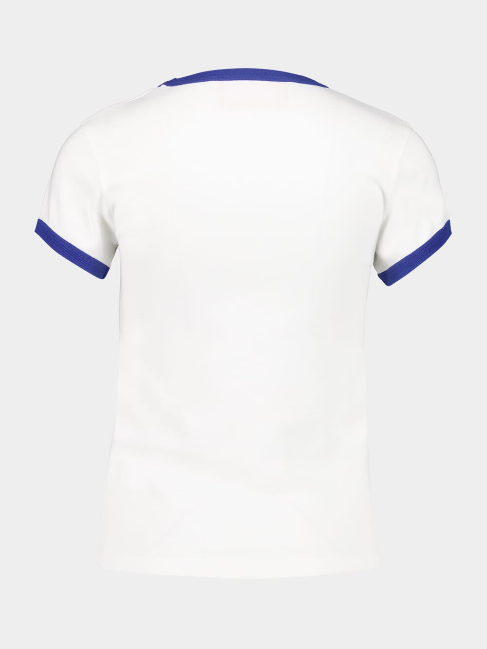 Ivory and Electric Blue Cotton Jersey T-Shirt