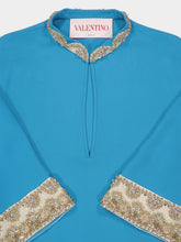 Valentino Garavani Celestial Blue Embroidered Cady Couture Silk Gown
