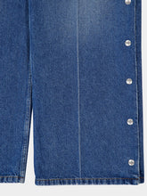 Stella McCartney Popper-Studded Bootcut Washed Denim Jeans