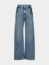 Stella McCartney Blue Straight-Leg Laced Denim Trousers