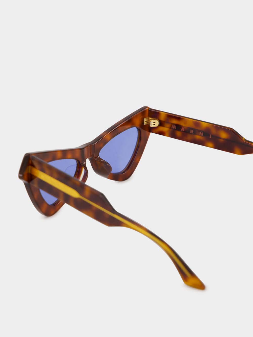 x Marni Havana Fairy Pools Cat-Eye Sunglasses with Blue Lenses