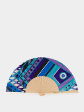 Pucci Turquoise and Blue Vivara Print Fan
