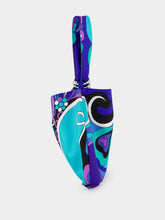 Pucci Turquoise and Blue Orchidee Emilio Silk Bag
