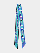 Pucci Turquoise and Blue Mixed Print Silk Twill Scarf
