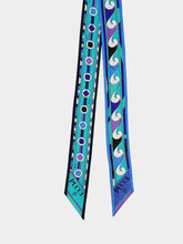 Pucci Turquoise and Blue Mixed Print Silk Twill Scarf