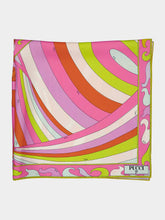 Pucci Orange Marmo and Iride Print Silk Carré Scarf