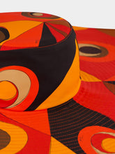 Pucci Black and Orange Occhi Print Cotton Sun Hat