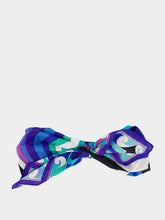 Pucci Turquoise and Blue Iride Print Cotton Bow Headband