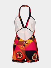 Pucci Black and Orange Occhi Print Halterneck Jumpsuit