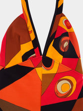 Pucci Black and Orange Occhi Print Halterneck Jumpsuit