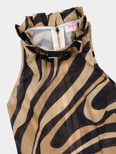 Pucci Beige and Black Marmo Ruffle Mini Dress