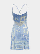 Pucci Pale Blue Angoli Print Short Dress