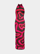 Pucci Fuchsia and Black Labirinto Print Maxi Dress
