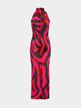 Pucci Fuchsia and Black Labirinto Print Maxi Dress