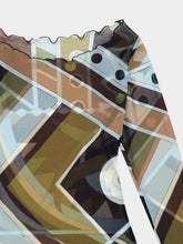 Pucci Khaki and Blue Vivara Print Tulle Top