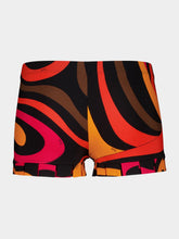 Pucci Black and Orange Marmo Print Low-Rise Shorts