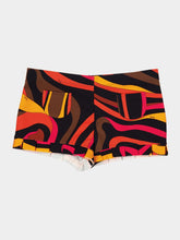 Pucci Black and Orange Marmo Print Low-Rise Shorts
