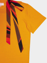 Pucci Orange T-Shirt with Silk Scarf Detail