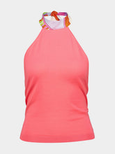 Pucci Fuchsia Silk Detail Halterneck Top
