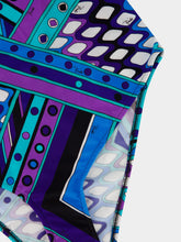 Pucci Turquoise and Blue Vivara Print Cross-Strap Swimsuit