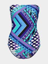 Pucci Turquoise and Blue Vivara Print Swimsuit