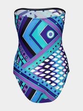 Pucci Turquoise and Blue Vivara Print Swimsuit