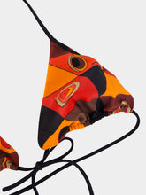 Pucci Black and Orange Occhi Bikini Top