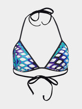 Pucci Turquoise and Blue Vivara Print Triangle Bikini Top