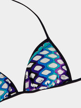Pucci Turquoise and Blue Vivara Print Triangle Bikini Top