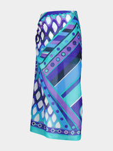 Pucci Turquoise and Blue Vivara Print Cotton Sarong