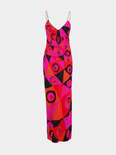 Pucci Fuchsia and Black Occhi Print Silk Dress