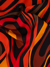 Pucci Black and Orange Marmo Print Silk Cape Dress
