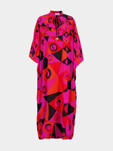 Pucci Fuchsia and Black Occhi Print Silk Kaftan