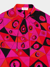 Pucci Fuchsia and Black Occhi Print Silk Kaftan