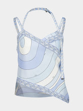 Pucci Pale Blue Iride Silk Scarf Top
