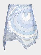 Pucci Pale Blue Iride Silk Scarf Skirt
