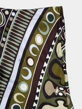 Pucci Khaki and Blue Soleil Print Satin Skirt