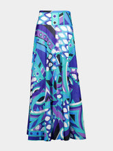 Pucci Turquoise and Blue Vivara Print Skirt