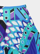 Pucci Turquoise and Blue Vivara Print Skirt